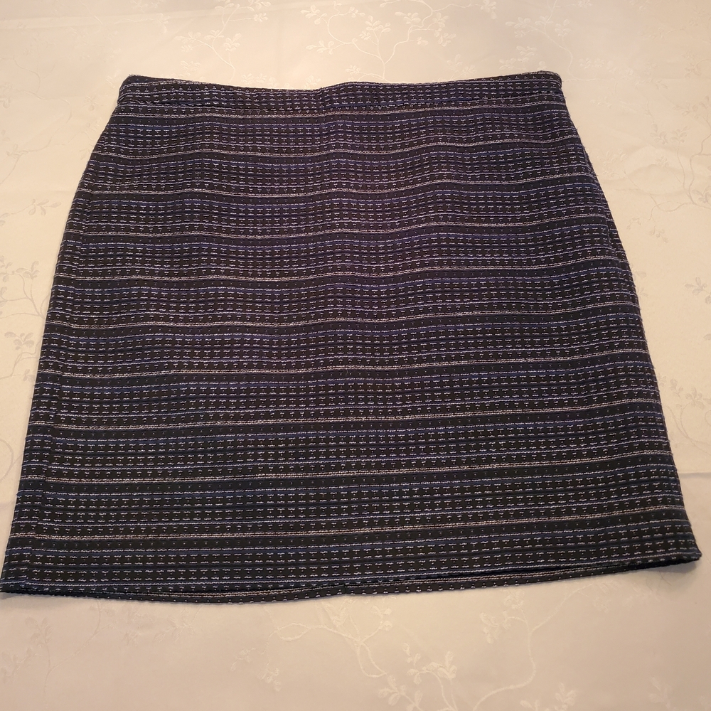 LOFT- Navy and White Striped- Mini Skirt -NWT - Sz. 16